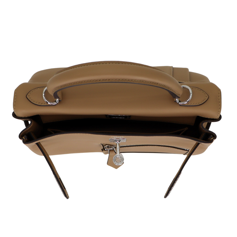 Hermès 25cm Kelly Colormatic Poussiere Swift Leather Palladium