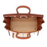 Hermès 25cm Birkin Cargo Vanille/Gold Canvas/Swift Leather Palladium Hardware