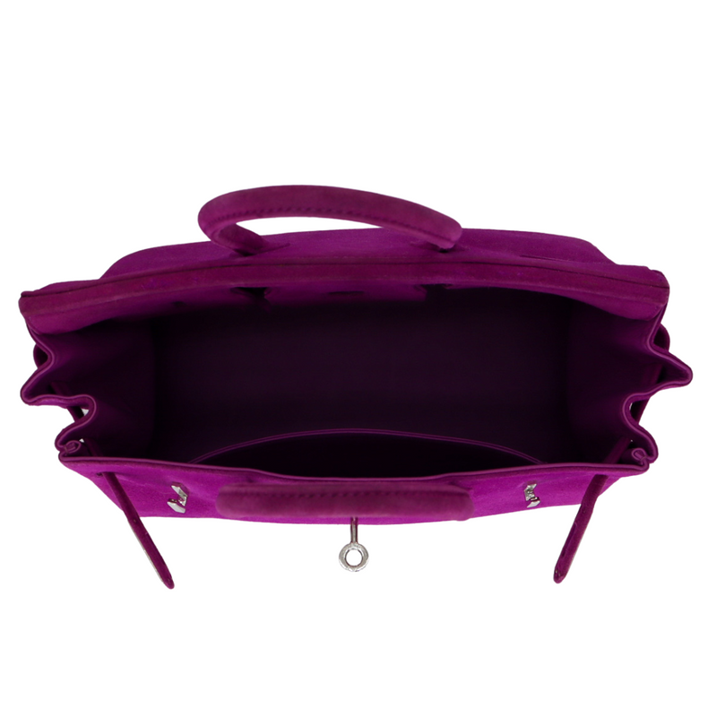 Hermès 25cm Birkin Doblis Ultraviolet Suede Palladium Hardware