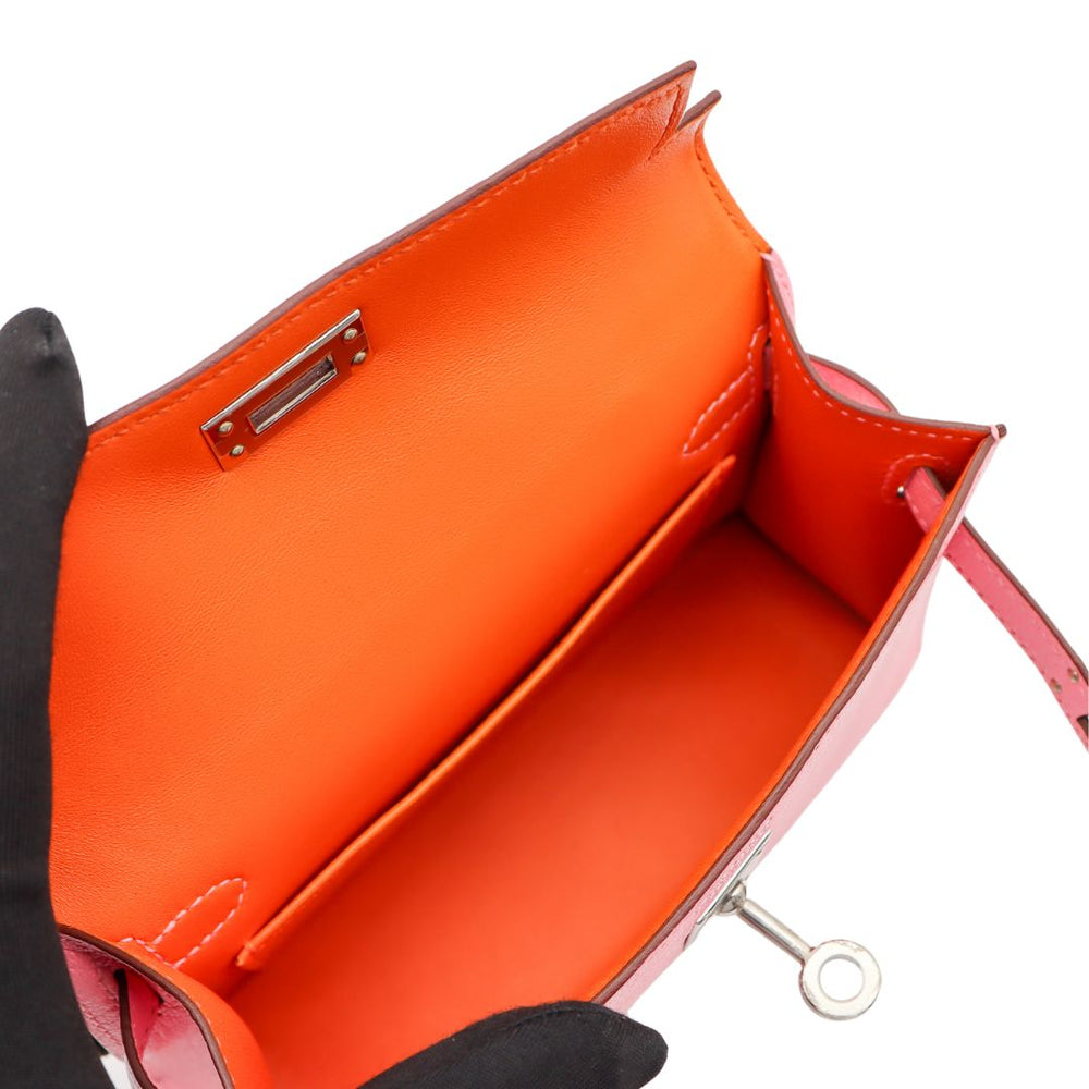 Hermès Kelly II Sellier Mini Verso Rose Confetti/Orange Chevre