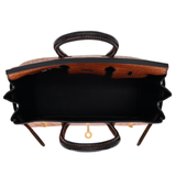 Hermès 25cm Birkin HSS Gold/Black Matte Alligator Brushed Gold Hardware