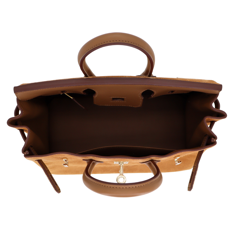 Hermès 25m Birkin Grizzly Gold/Alezan Suede/Swift Leather Gold Hermès 25m Birkin Grizzly Gold/Alezan Suede/Swift Leather Gold