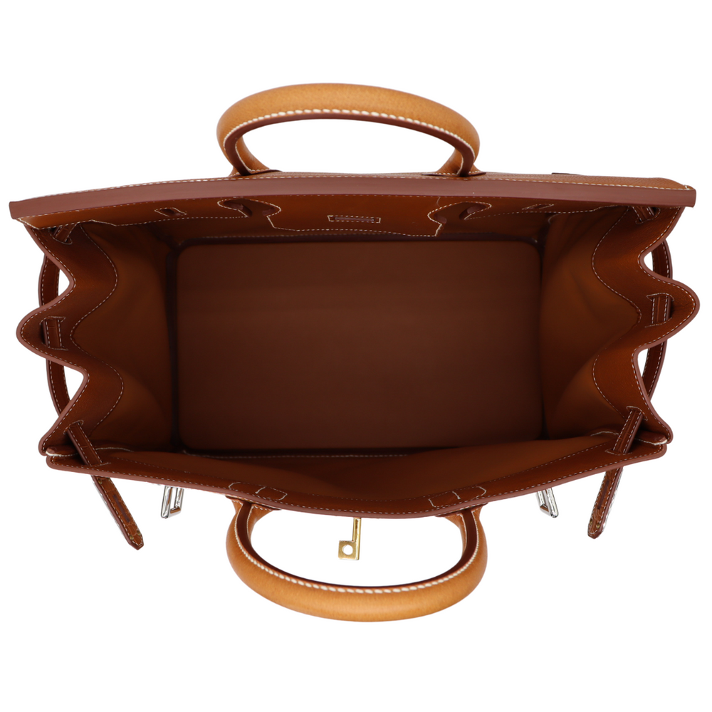 Hermès 40cm HAC Patchwork Barenia/Vache/Butler/ Natural Sable