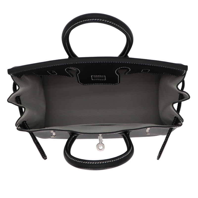 Hermès 25cm Birkin HSS Black Chèvre Leather with Brushed Palladium
