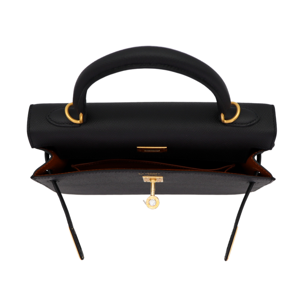 HERMES エルメス レザー手袋 オーケリー ゴールド金具 ブラック 黒 中古・古着通販】HERMES (エルメス) ケリー装飾レザーグローブ
