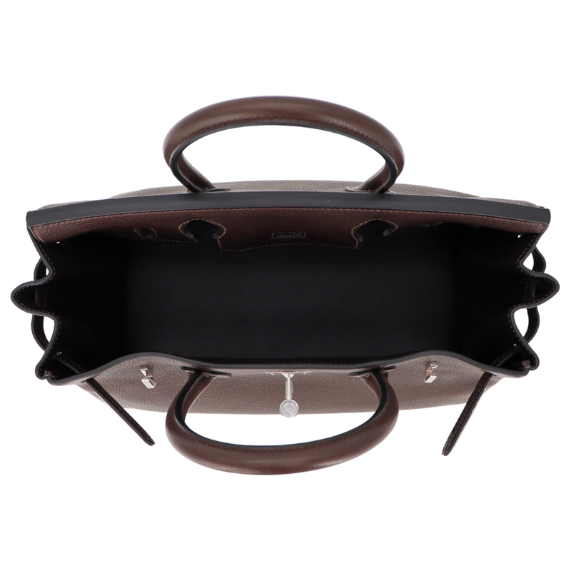Hermès 30cm Birkin Ebene Barenia Faubourg Leather Palladium Hardware