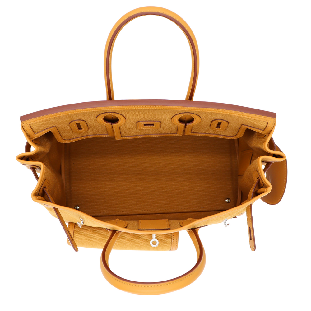 Hermès 35cm Birkin Cargo Sesame Canvas/Swift Leather Palladium