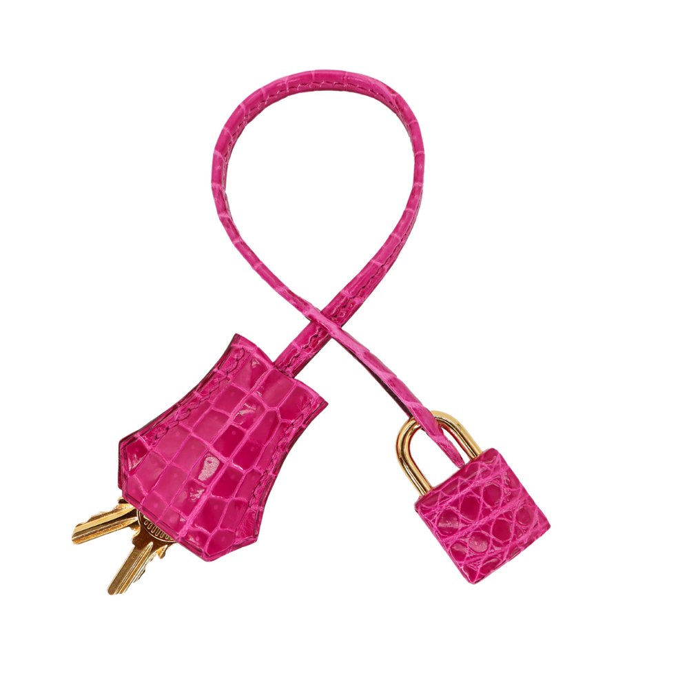 HERMES オズ ミュール 35 ピンクゴールド レザー ノワール Hermès 35cm Birkin Rose Scheherazade Shiny Porosus Crocodile Gold