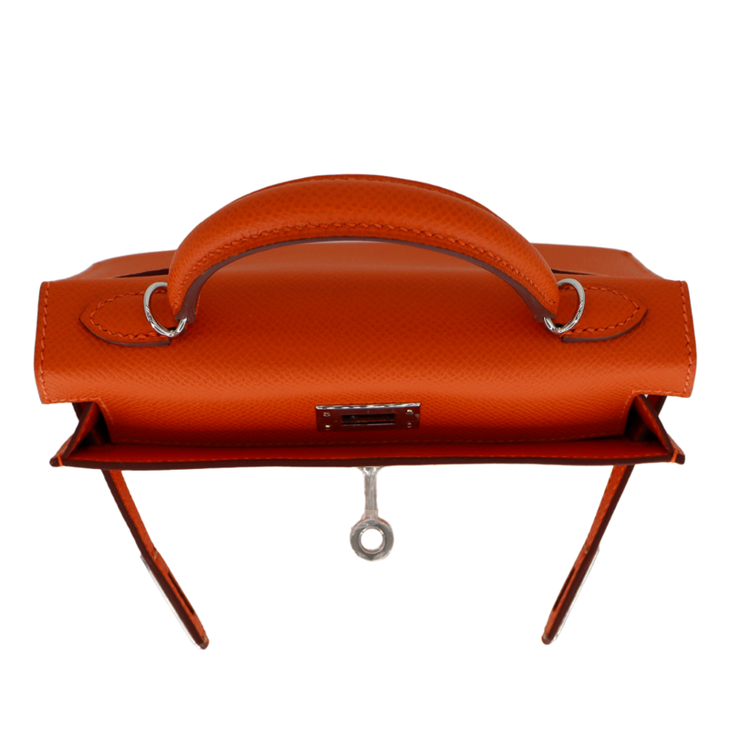 Hermès Kelly II Sellier Mini Orange Epsom Leather Palladium Hardware