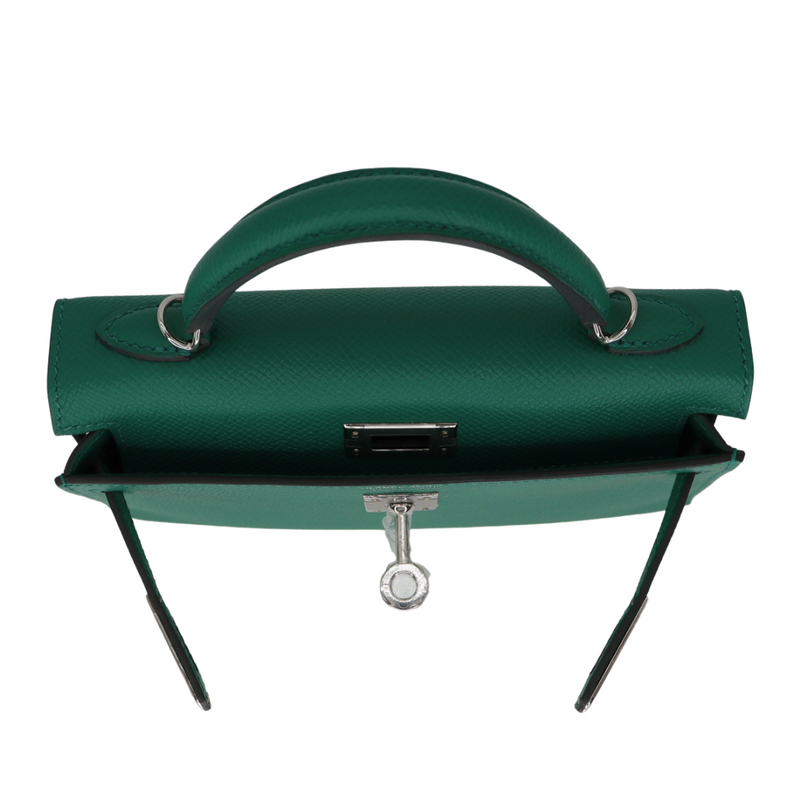 Hermès Kelly II Sellier Mini Vert Vertigo Epsom Palladium Hardware