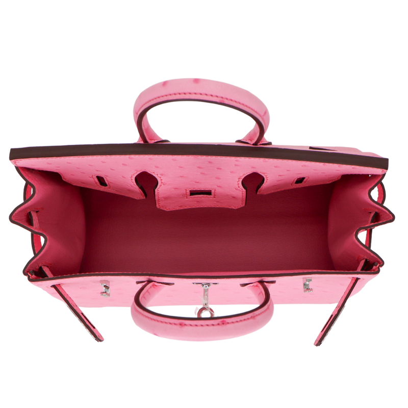 Hermès 25cm Birkin Mykonos Ostrich Palladium Hardware exclusive at