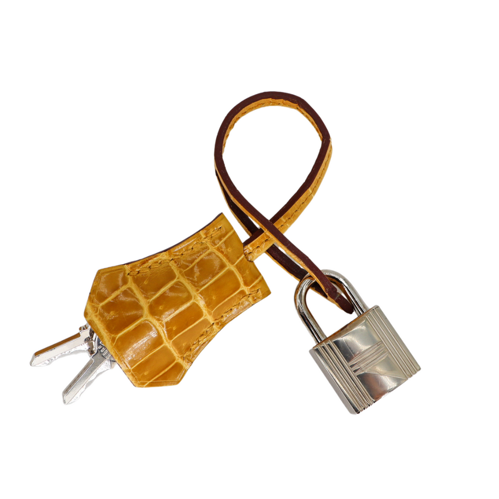Hermès 25cm Birkin Touch Jaune Ambre Togo Leather/Niloticus