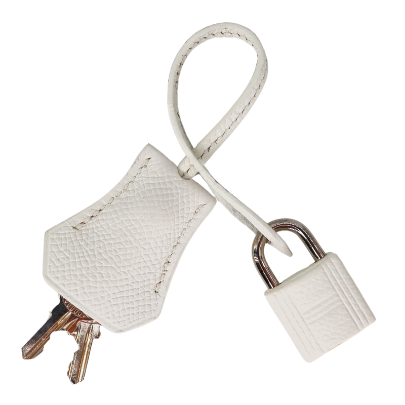 Hermès 25cm Birkin HSS White/Black Epsom Leather Palladium Hardware
