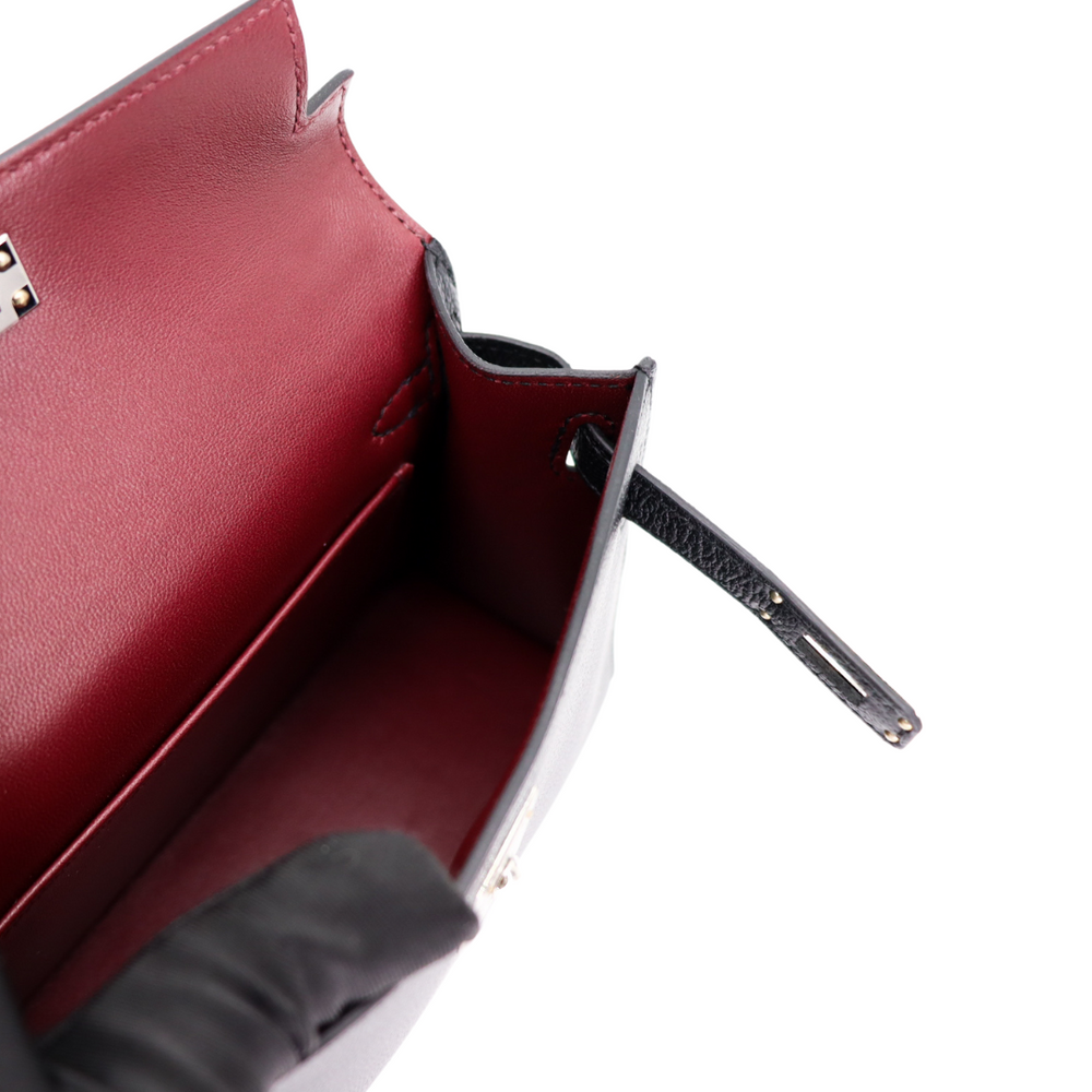 Hermès Kelly II Sellier Mini HSS Black/Rose Extreme Chevre Leather