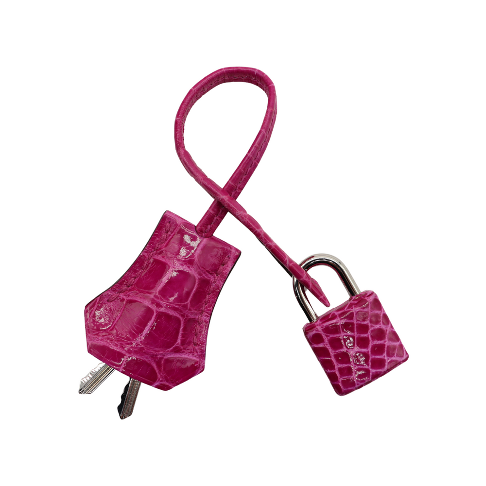 Hermès 25cm Birkin Rose Scheherazade Shiny Porosus Crocodile