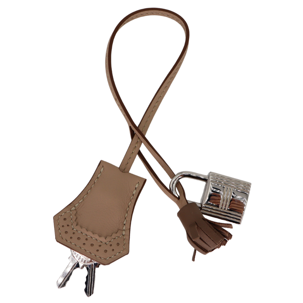 Hermès 35cm Birkin Ghillies Argile/Etoupe Swift Leather Palladium