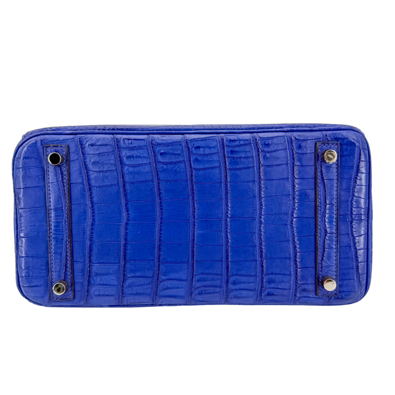Hermès 30cm Birkin Bleu Electrique Matte Niloticus Crocodile