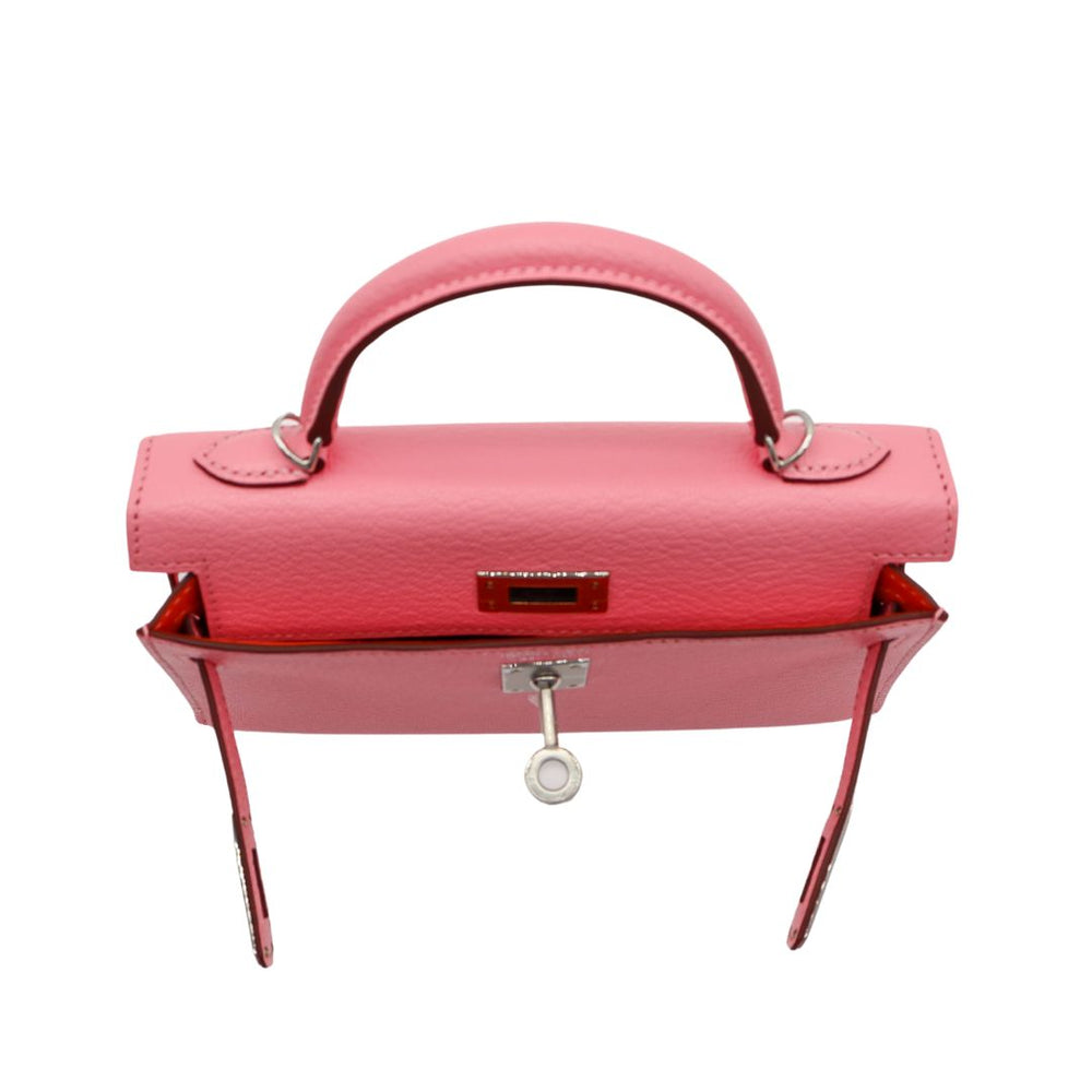 Hermès Kelly II Sellier Mini Verso Rose Confetti/Orange Chevre