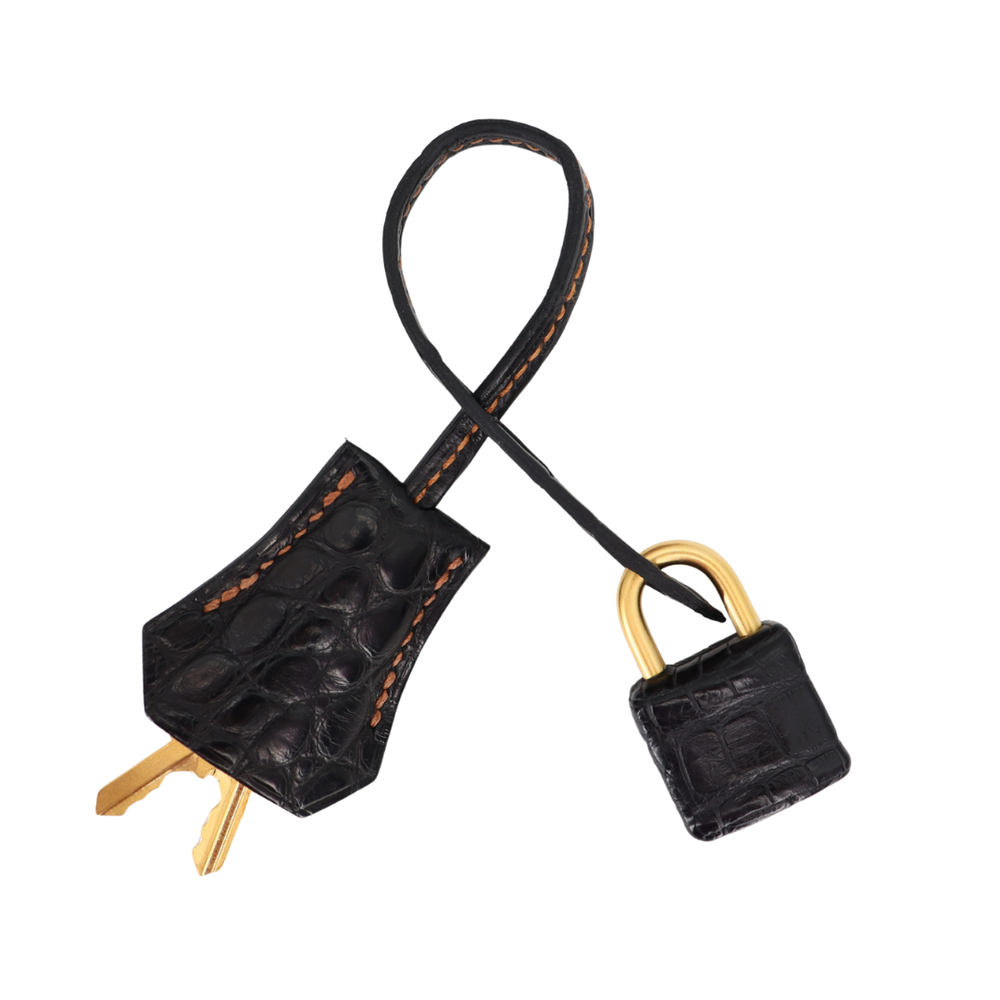 Hermès 25cm Birkin HSS Gold/Black Matte Alligator Brushed Gold
