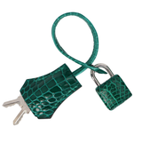 Hermès 25cm Birkin Emerald Shiny Alligator Palladium Hardware