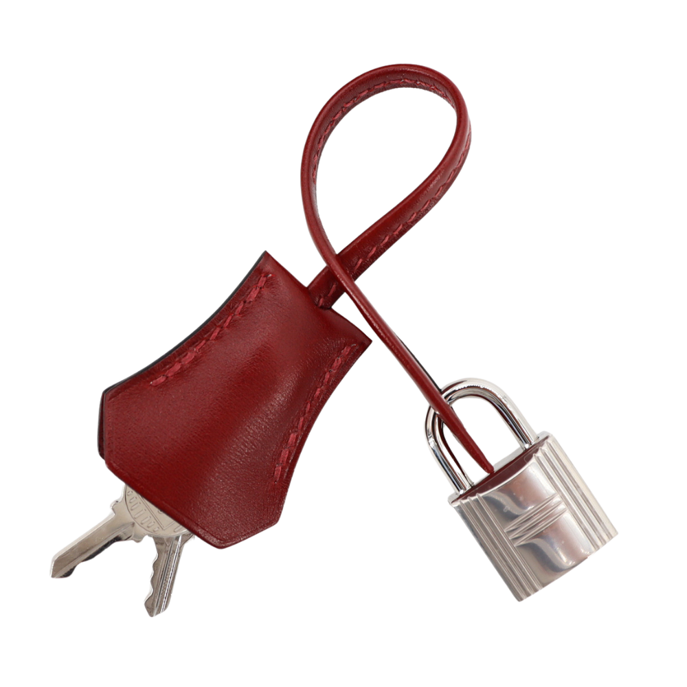 Hermès 25cm Kelly Sellier Rouge H Box Calf Leather Palladium