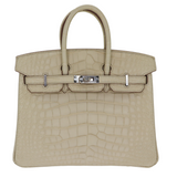 Hermès 25cm Birkin Beton Matte Alligator Palladium Hardware