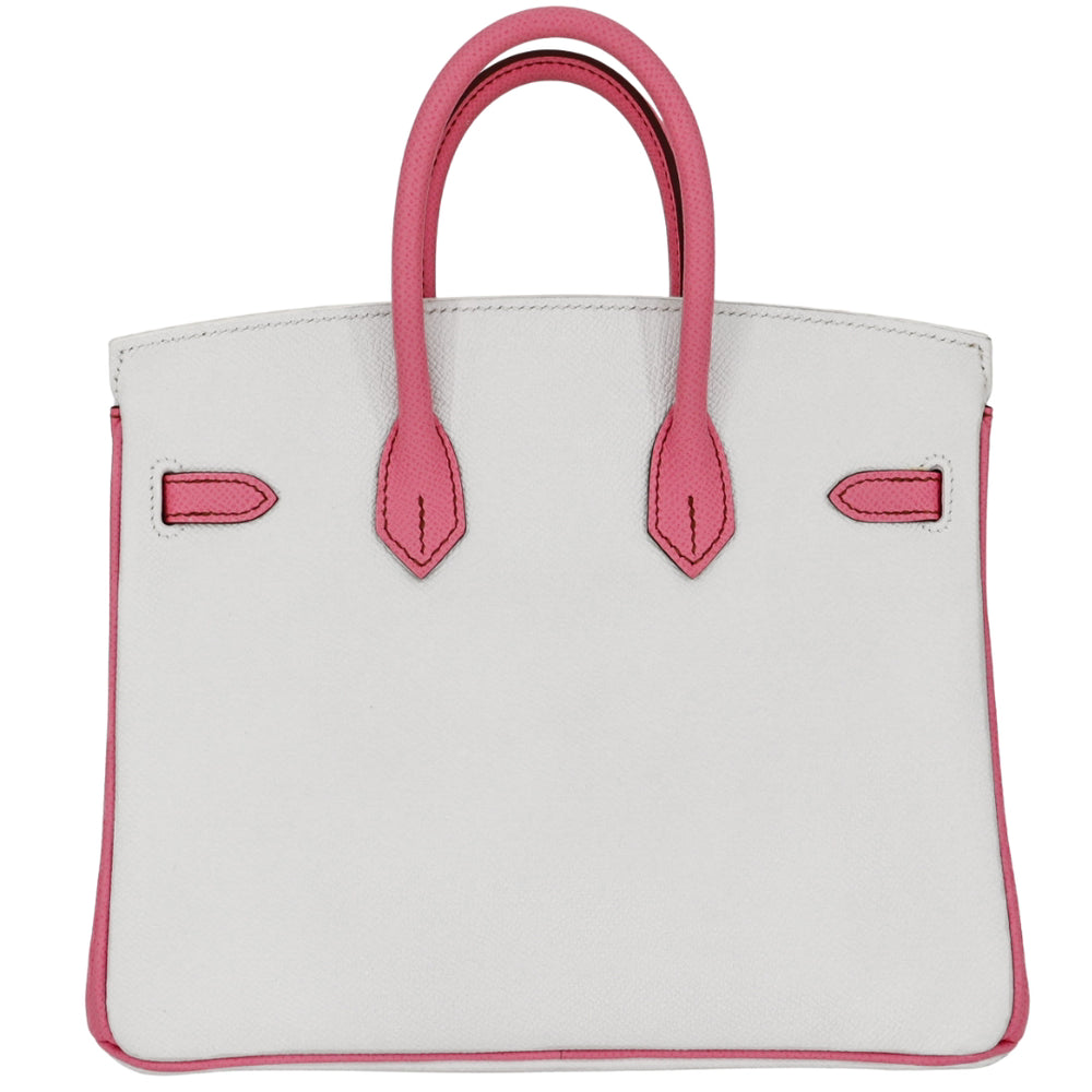 Hermès 25cm Birkin HSS White/Bubblegum Epsom Leather Pallladium