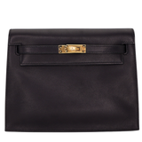 Hermès Kelly Danse II Black Volupto Leather Gold Hardware