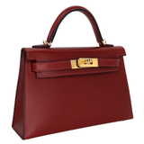 Hermès Kelly II Sellier Mini Rouge H Box Calf Leather Gold Hardware