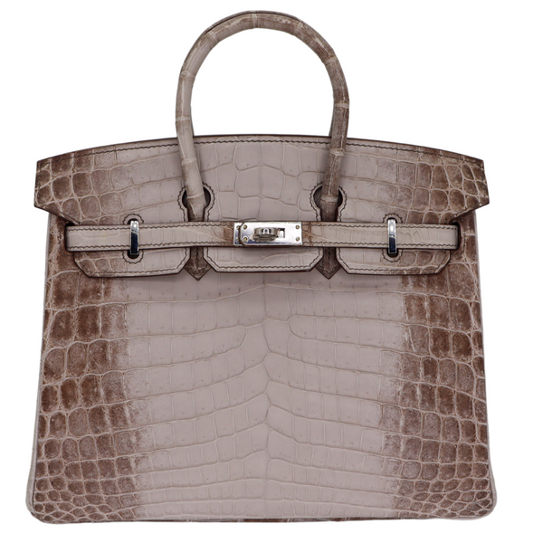 Hermès 25cm Birkin Gris Cendre Matte Niloticus Crocodile Palladium