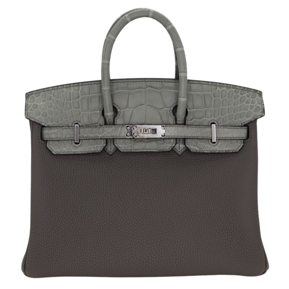 Hermès 25cm Birkin Touch Gris Meyer Togo/Matte Alligator Palladium Hermès 25cm Birkin Touch Gris Meyer Togo/Matte Alligator Palladium