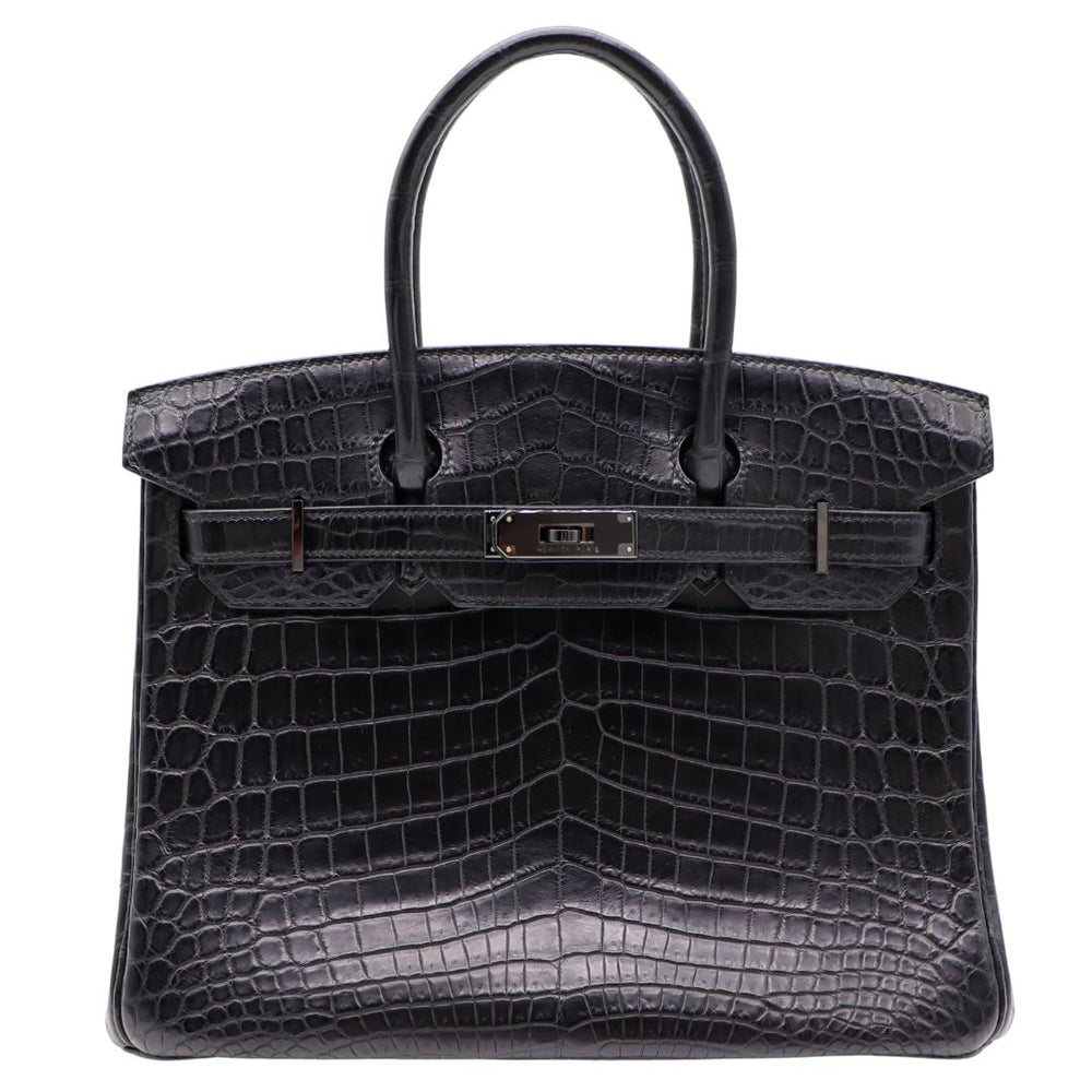 Hermes 30cm Birkin So Black Matte Niloticus Crocodile PVD Hardware Prive Porter