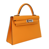 Hermès Mini Kelly II Sellier Moutarde Chèvre Palladium Hardware