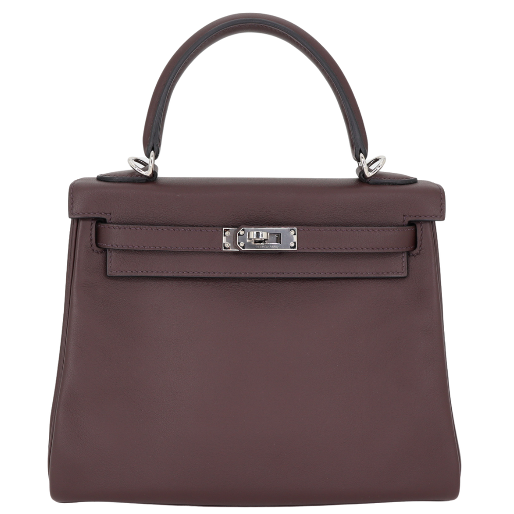 #HERMES ジレ 38 コレクション品 Hermès 25cm Kelly Retourne Rouge Sellier Swift Leather Palladium