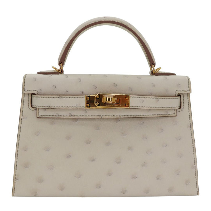 Hermès Kelly II Sellier Mini Beton Ostrich Gold Hardware – Privé