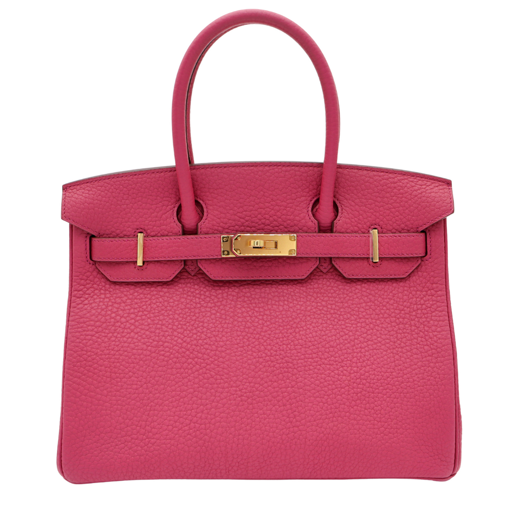 Hermes 30cm Birkin Bois de Rose Fjord Leather Gold Hardware Prive Porter
