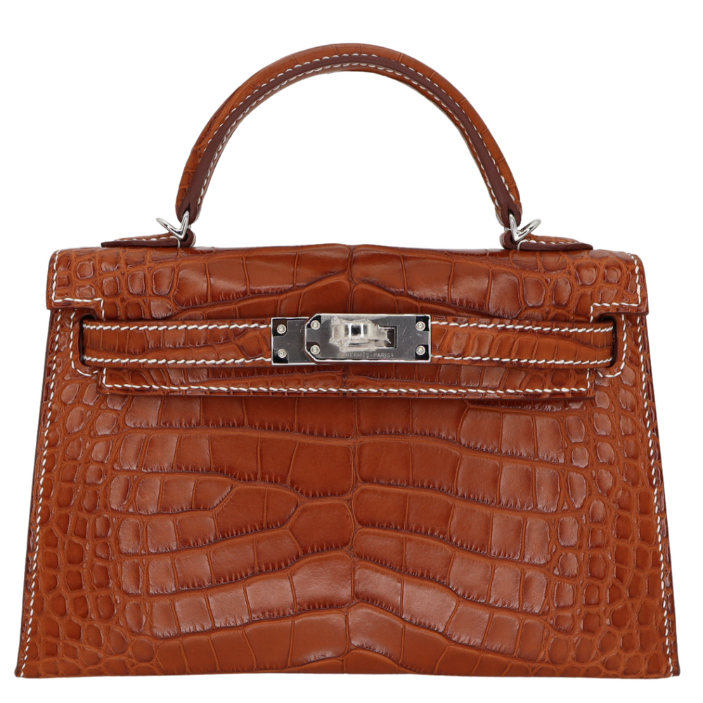 Hermès Kelly II Sellier Mini Vert Cypress Matte Alligator Gold