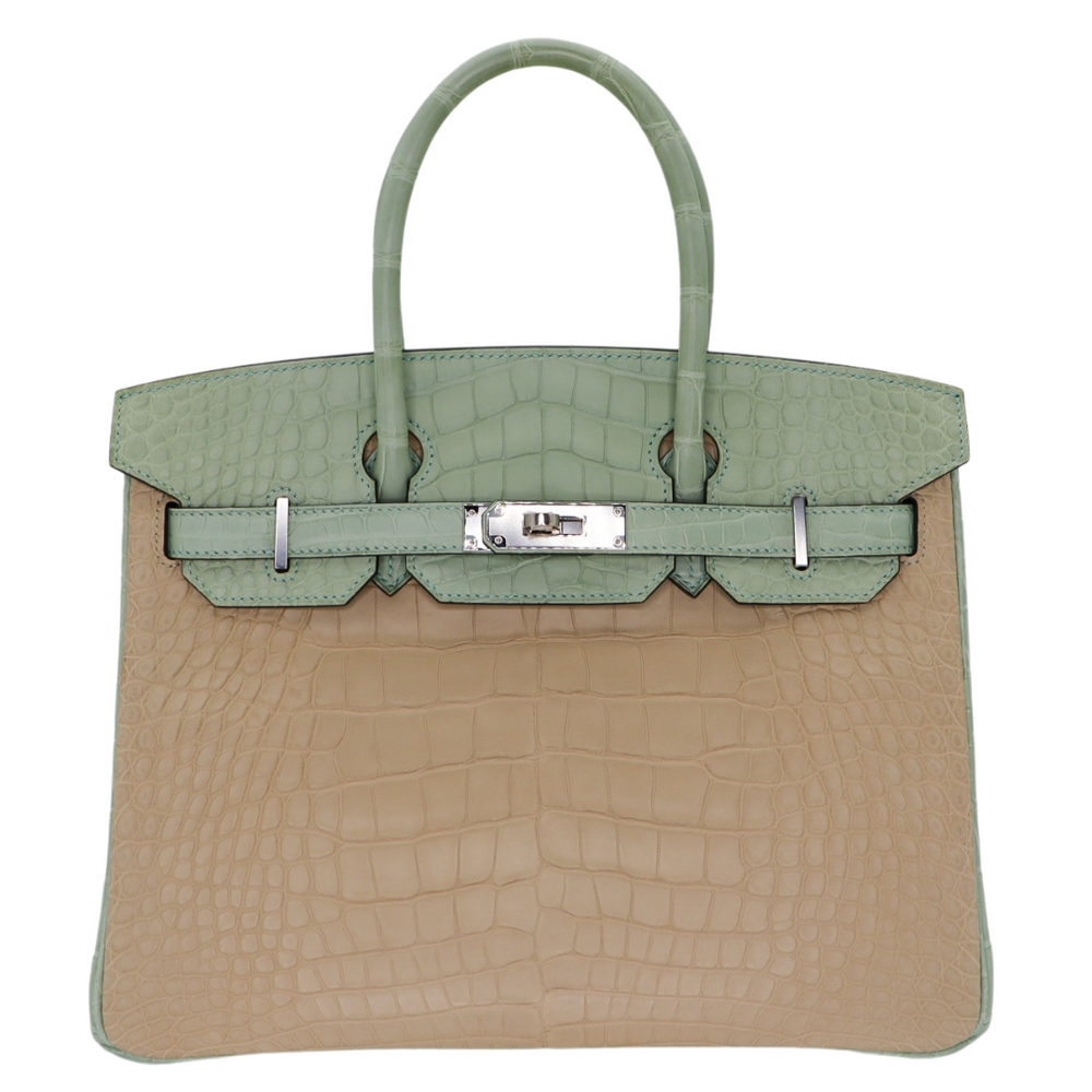 Hermès 30cm Birkin HSS Vanille/ Mimosa Matte Alligator Palladium