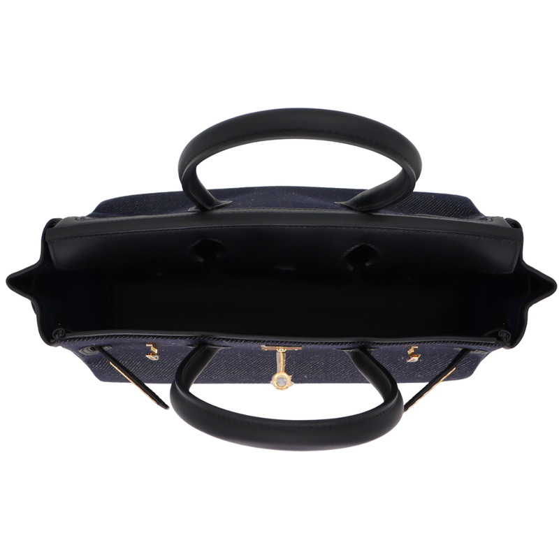 Hermès 29cm Birkin Shoulder Denim/Black Swift Leather Gold Hardware