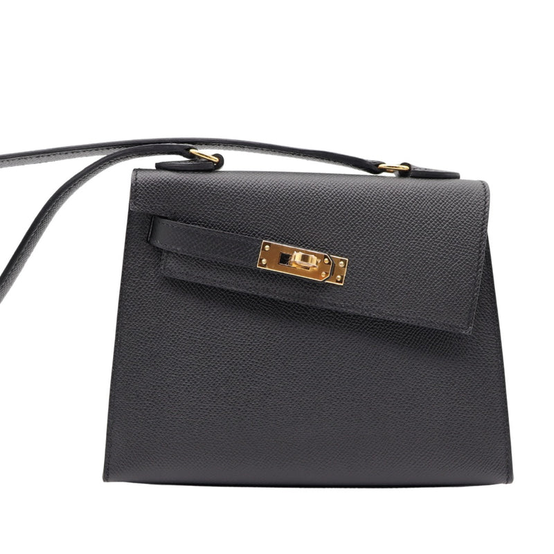 Hermès Kelly en Desordre Black Epsom Leather Gold Hardware