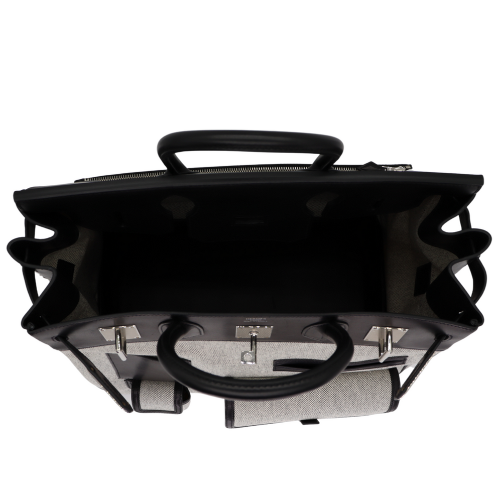 Hermès 40cm HAC Cargo Black (Noir) Toile/Evercalf Leather