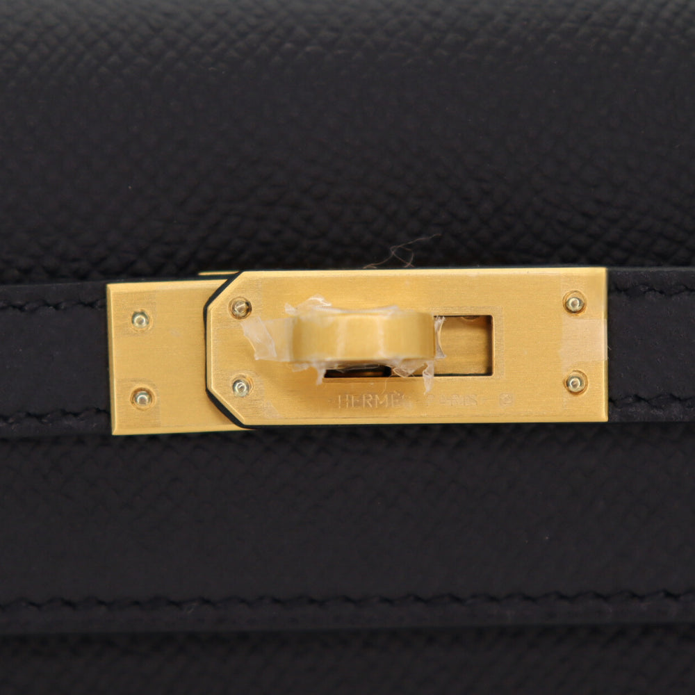 Hermès 25cm Kelly Sellier HSS Black/Gold Epsom Leather Brushed