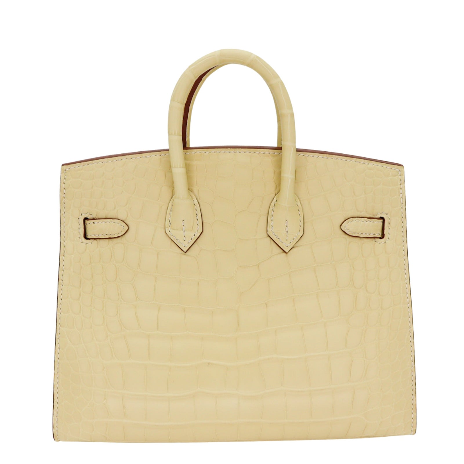 Hermès 20cm Birkin Sellier Vanilla Matte Alligator Gold Hardware