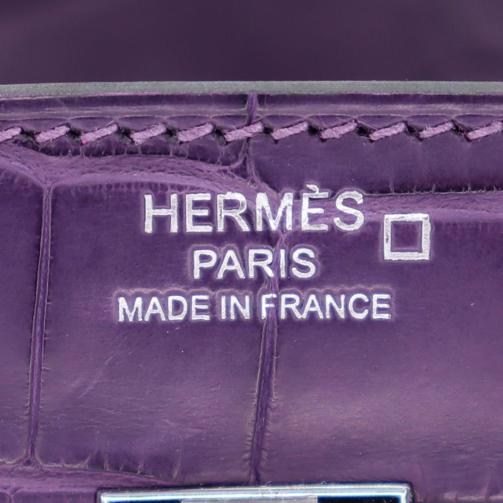 Hermès 25cm Birkin Amethyst Matte Alligator Palladium Hardware
