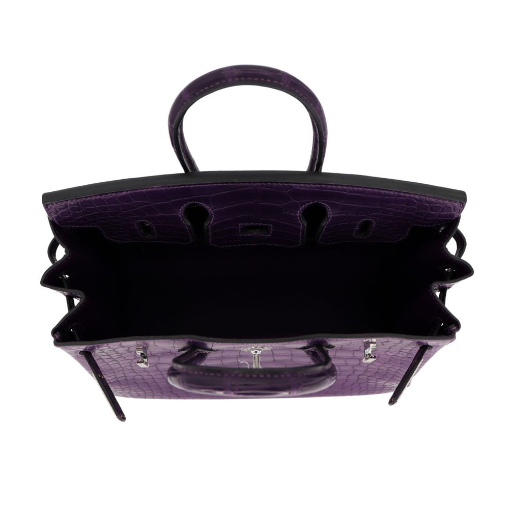 Hermès 25cm Birkin Amethyst Matte Alligator Palladium Hardware