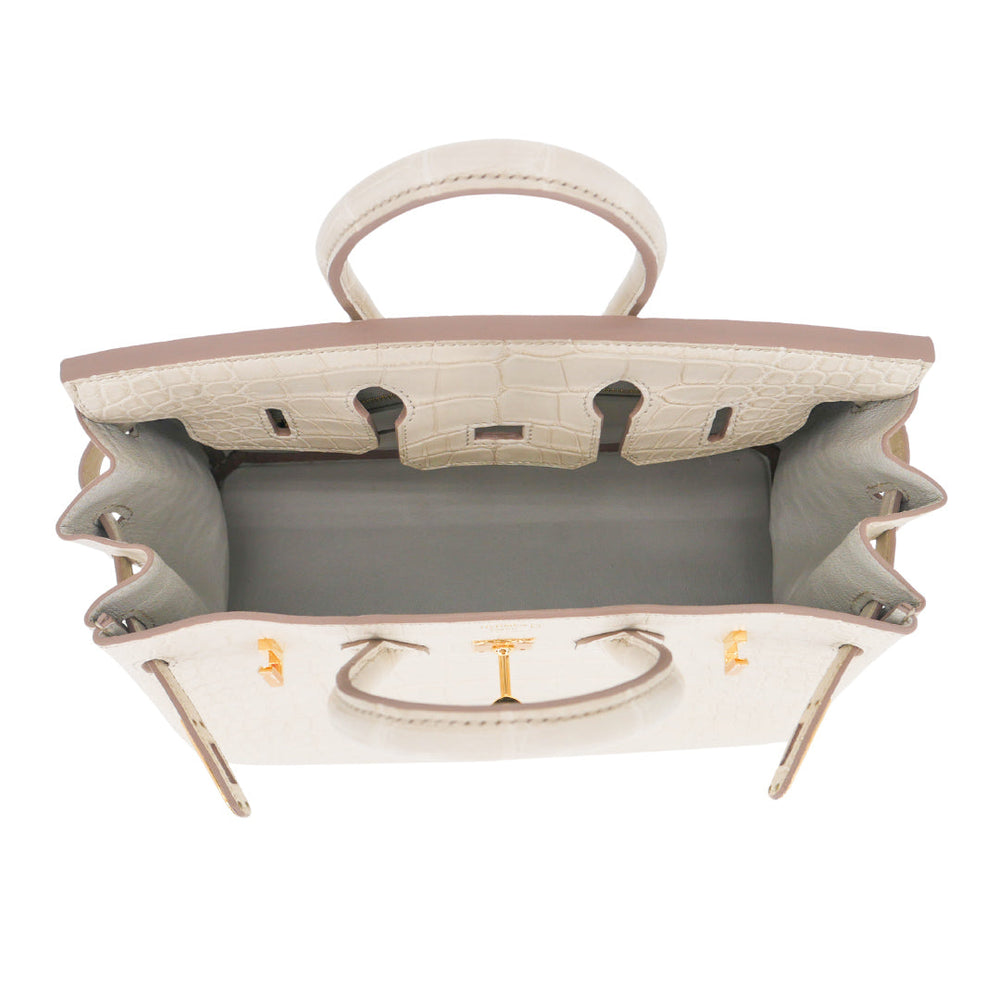 Hermès 25cm Birkin Beton Matte Alligator Gold Hardware exclusive