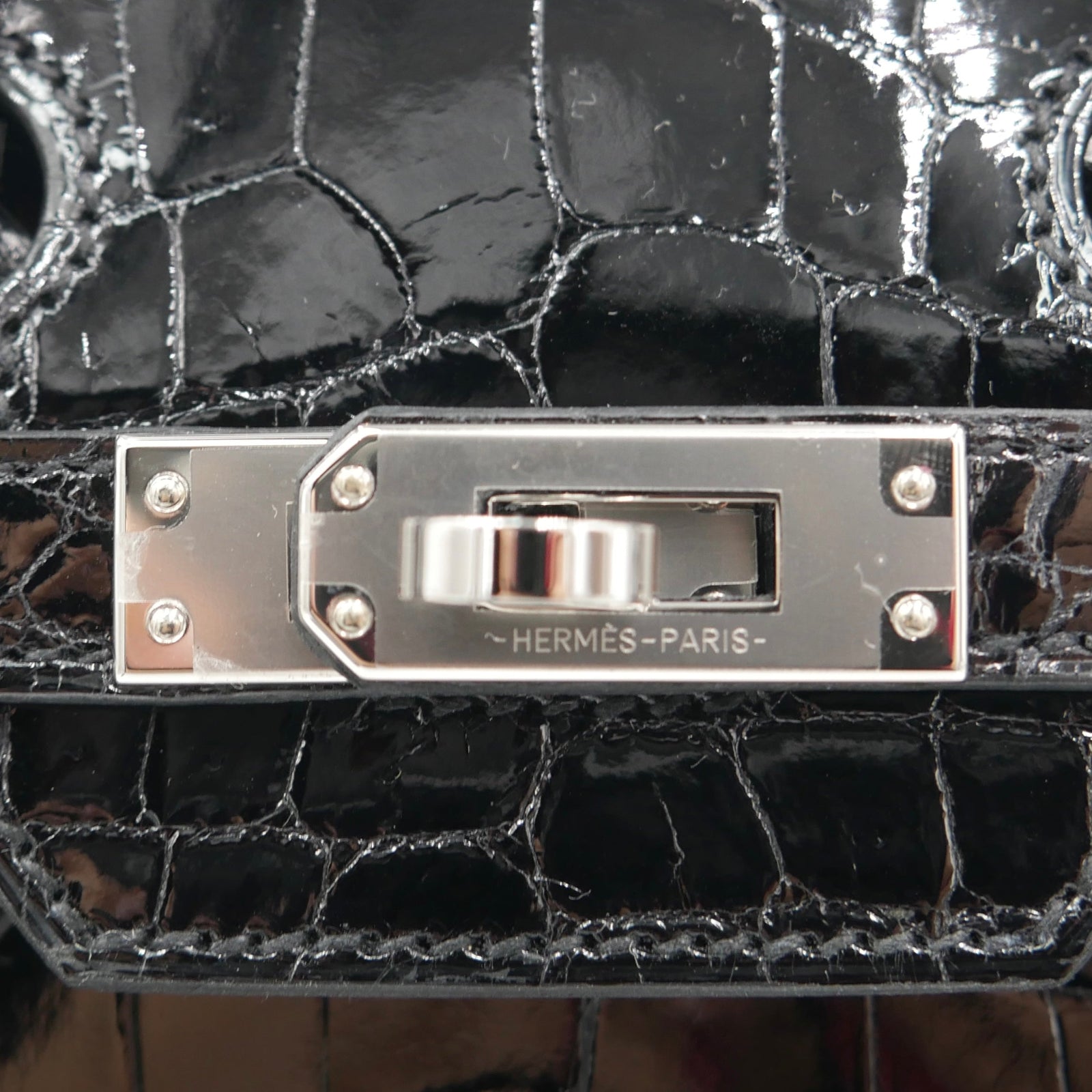 Hermès 25cm Birkin Black Shiny Niloticus Crocodile Palladium Hermès 25cm Birkin Black Shiny Niloticus Crocodile Palladium