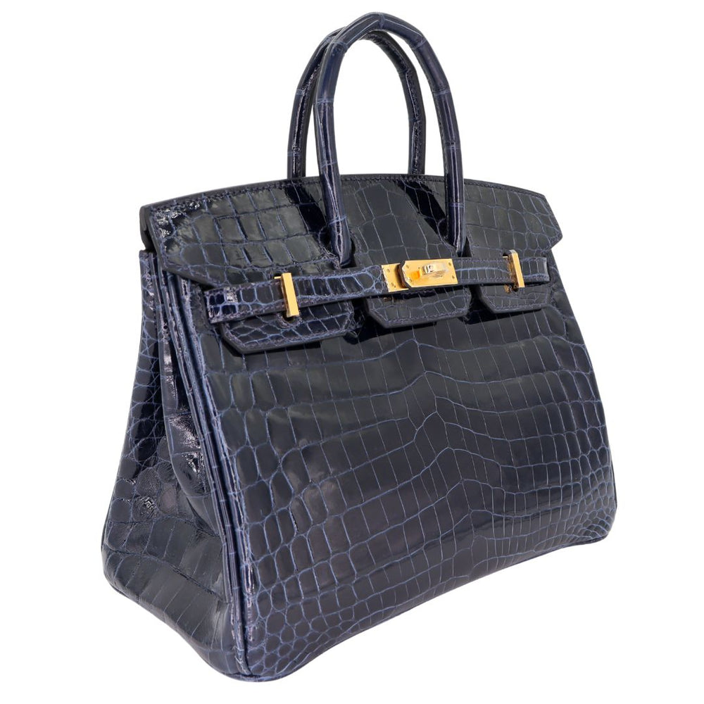 Hermès 25cm Birkin Bleu Baltique Shiny Niloticus GHW exclusive at