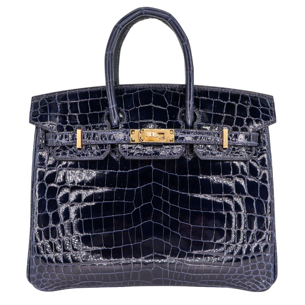 Hermès 25cm Birkin Bleu Baltique Shiny Niloticus GHW exclusive at
