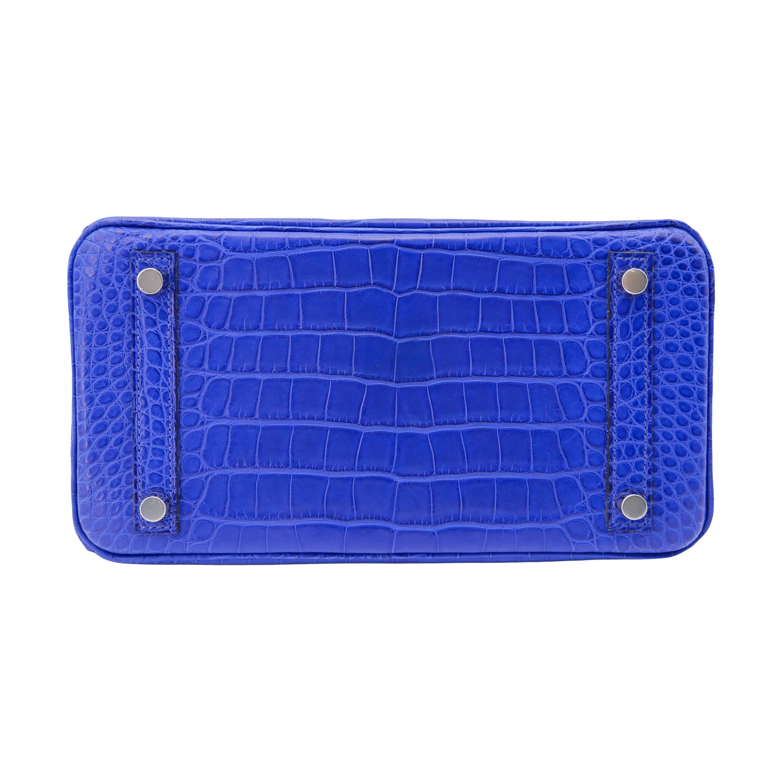 Hermès 25cm Birkin Bleu Electrique Matte Alligator Palladium